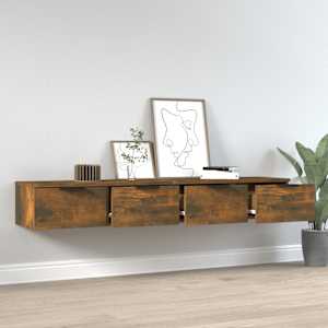 Nástěnné skříňky 2 ks kouřový dub 68x30x20 cm kompozitní dřevo - obrázek 3