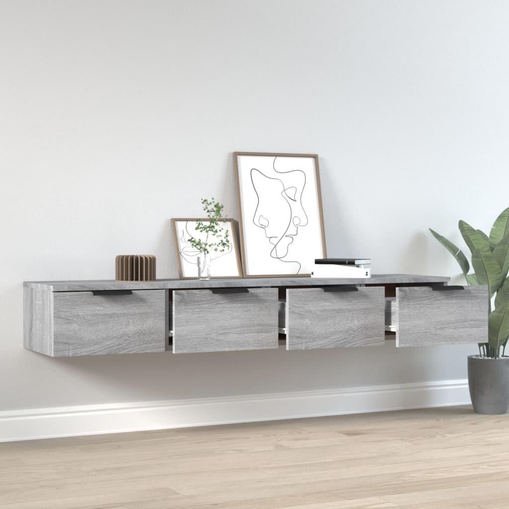 Thumbnail - vidaXL Wandschränke 2 Stk. Grau Sonoma 68x30x20 cm Holzwerkstoff