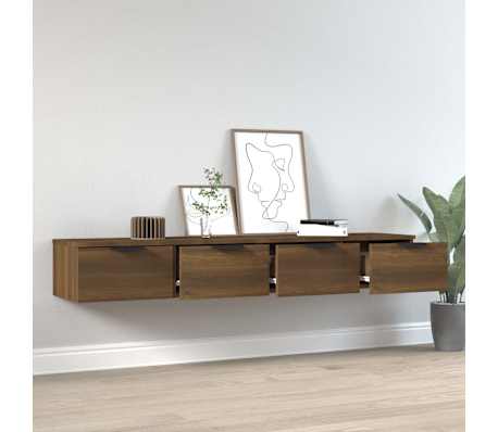 vidaXL Mobili Pensili 2 pz Marrone Rovere 68x30x20cm Legno Multistrato