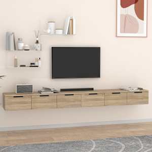 Nástěnné skříňky 2 ks dub sonoma 102x30x20 cm kompozitní dřevo - obrázek 1