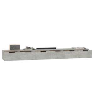 Nástěnné skříňky 2 ks betonově šedé 102 x 30 x 20 cm kompozit - obrázek 4
