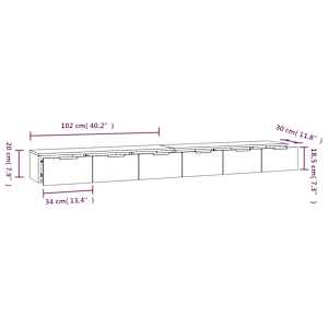 Nástěnné skříňky 2 ks betonově šedé 102 x 30 x 20 cm kompozit - obrázek 7