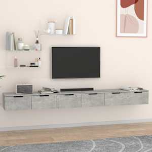 Nástěnné skříňky 2 ks betonově šedé 102 x 30 x 20 cm kompozit - obrázek 1