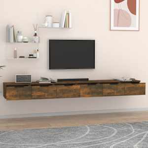 Nástěnné skříňky 2 ks kouřový dub 102x30x20 cm kompozitní dřevo - obrázek 3
