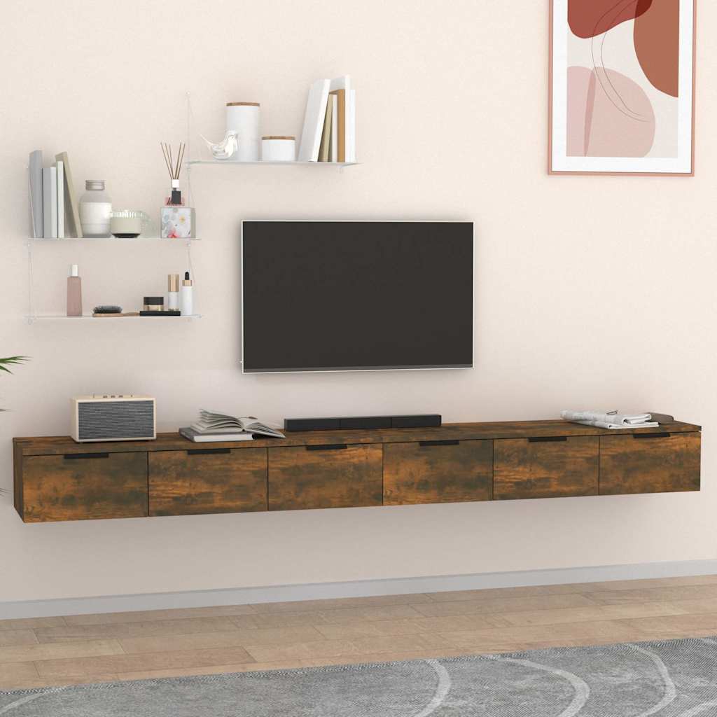 vidaXL Szafki wisz�ce, 2 szt., przydymiony d�b, 102x30x20 cm