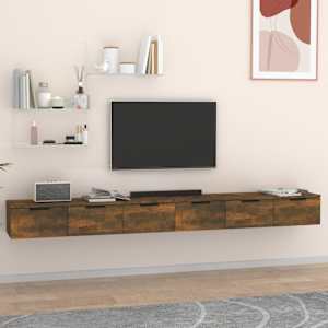 Nástěnné skříňky 2 ks kouřový dub 102x30x20 cm kompozitní dřevo