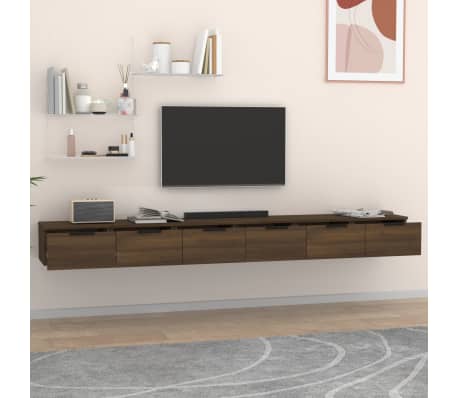 vidaXL Wall Cabinets 2 pcs Brown Oak 102x30x20 cm Engineered Wood