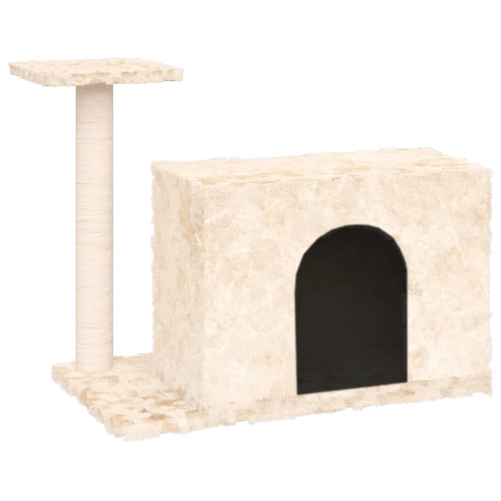 Ansamblu de pisici cu stâlp din funie de sisal, crem, 51 cm