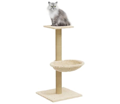 vidaXL Mačje drevo s praskalnikom iz sisala krem 74 cm