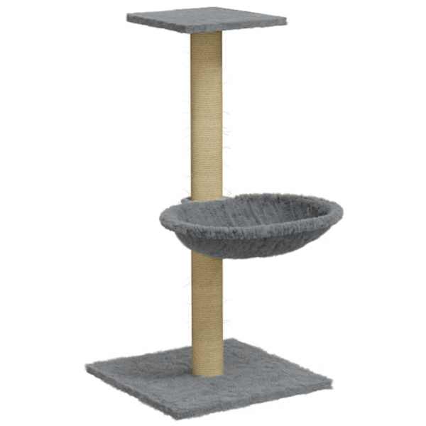 vidaXL kassimaja sisalk&ouml;itega kraapimispostiga, helehall, 74 cm