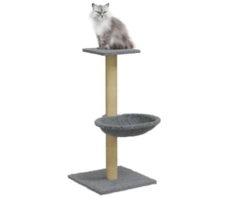 vidaXL Arbre &agrave; chat avec griffoir en sisal Gris clair 74 cm