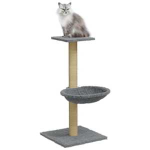 vidaXL Arbre &agrave; chat avec griffoir en sisal Gris clair 74 cm