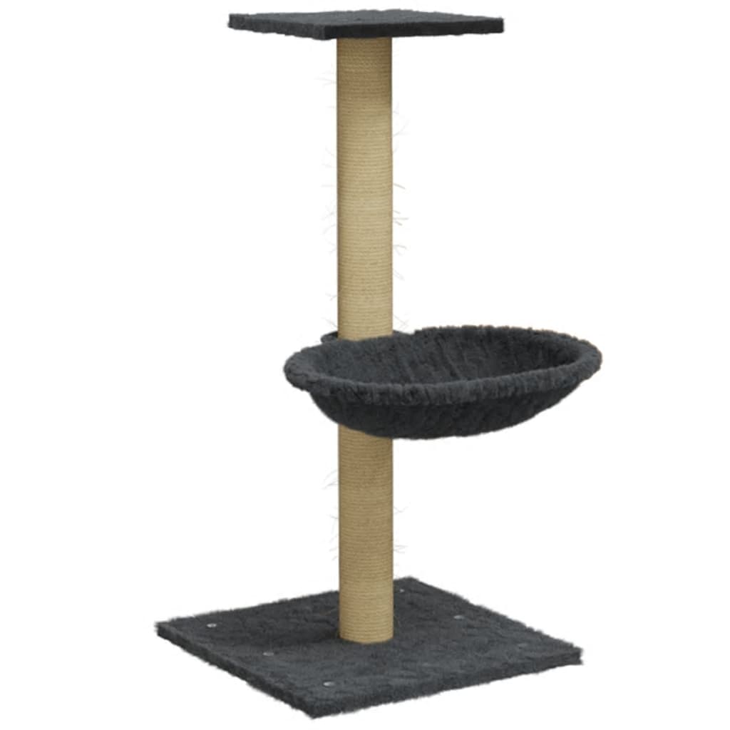 vidaXL Škrabadlo pro kočky se sisalovým sloupkem tmavě šedé 74 cm