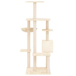 Škrabadlo pro kočky se sisalovými sloupky krémové 142 cm - obrázek 4