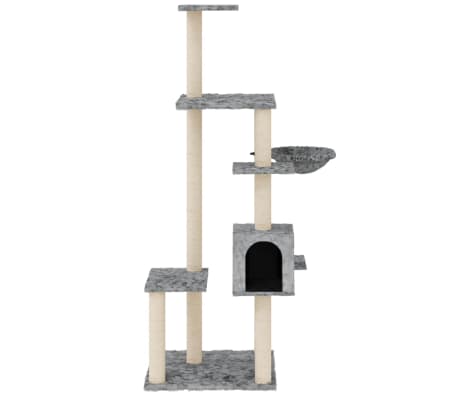 vidaXL Kattenmeubel met sisal krabpalen 142 cm lichtgrijs