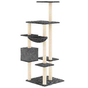 Škrabadlo pro kočky se sisalovými sloupky tmavě šedé 142 cm - obrázek 5