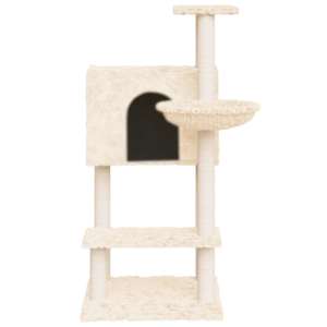Škrabadlo pro kočky se sisalovými sloupky krémové 108,5 cm - obrázek 4