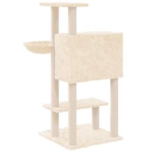 Škrabadlo pro kočky se sisalovými sloupky krémové 108,5 cm - obrázek 6