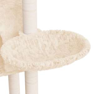 Škrabadlo pro kočky se sisalovými sloupky krémové 108,5 cm - obrázek 7