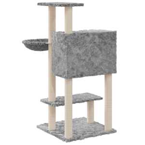 Škrabadlo pro kočky se sisalovými sloupky světle šedé 108,5 cm - obrázek 6