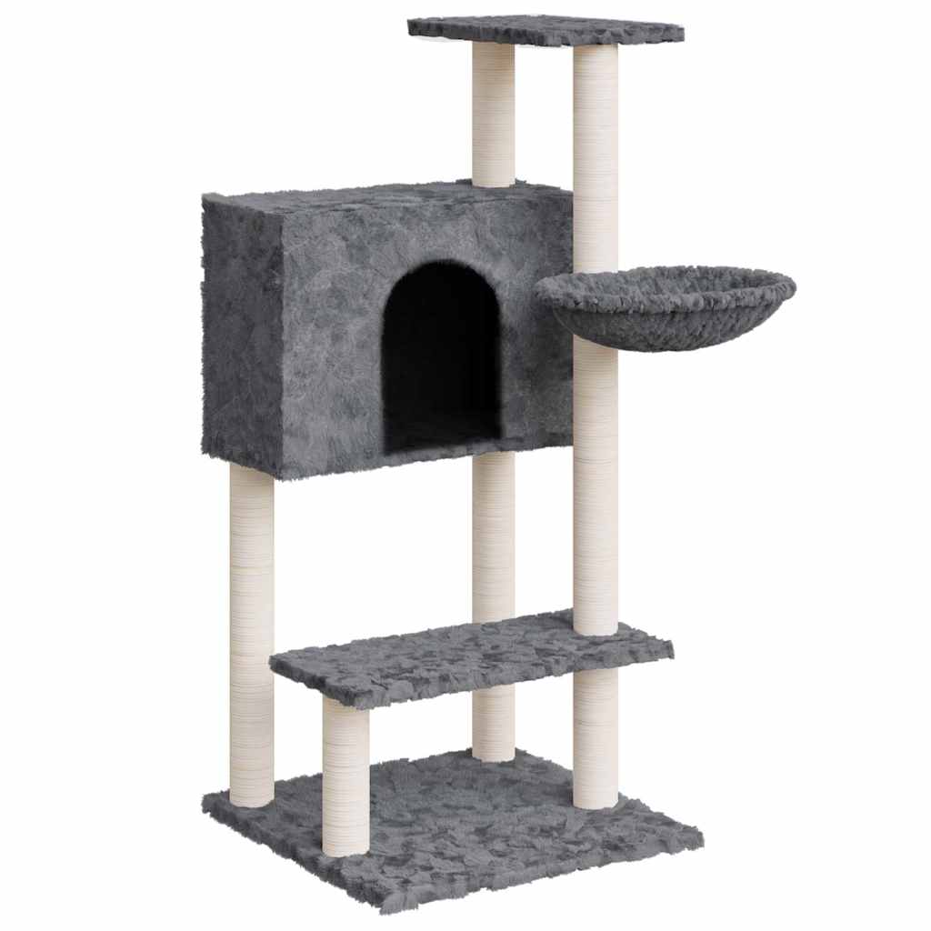 vidaXL Škrabadlo pro kočky se sisalovými sloupky tmavě šedé 108,5 cm