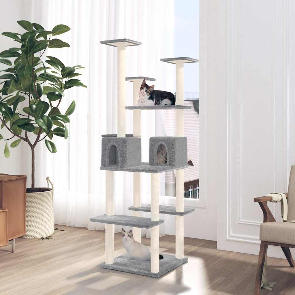 Arbre à Chat Avec Placard à Litière Relaxdays - 128x95x52 Cm - Sisal, Niche, Coussins - Style Industriel