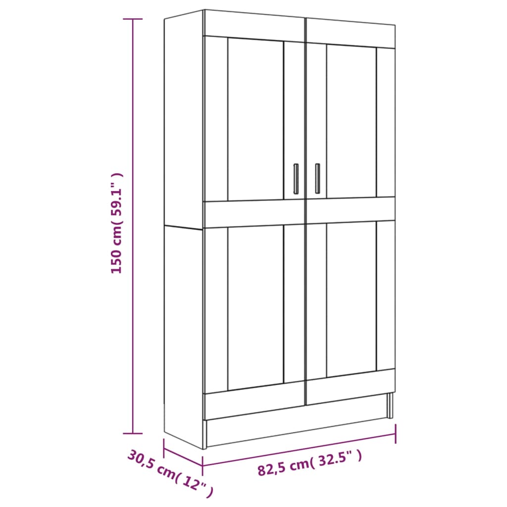 Knjižna omara siva sonoma 82,5x30,5x150 cm inženirski les