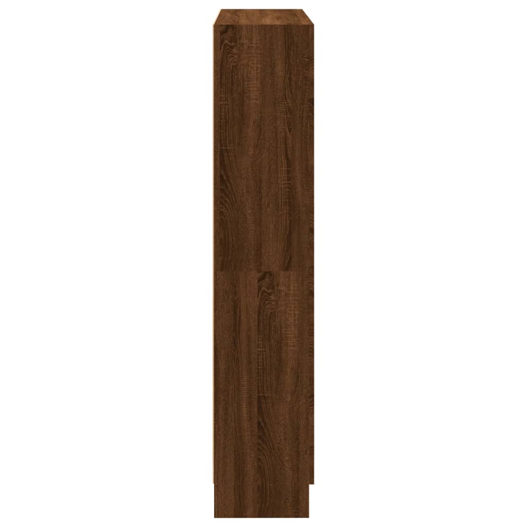 Barna tölgyszínű szerelt fa könyvszekrény 82,5x30,5x150 cm 