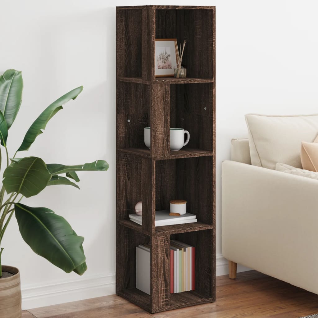 vida XL Eckregal Braun Eichen-Optik 33x 33x 132 cm Holzwerkstoff