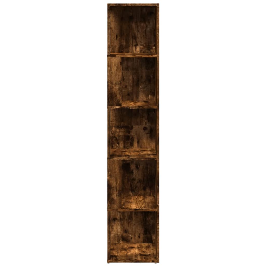 vidaXL Hoekkast 33x33x164,5 cm bewerkt hout gerookt eikenkleurig