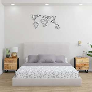 Noční stolky 2 ks 40 x 33 x 46 cm masivní mangovníkové dřevo