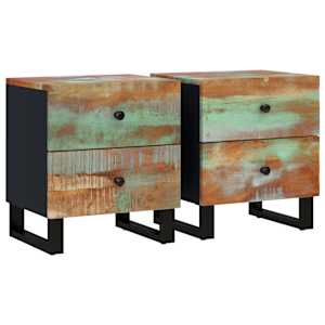 Noční stolky 2 ks 40 x 33 x 46 cm masivní recyklované dřevo - obrázek 2