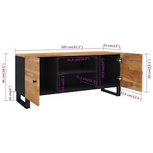 TV skříňka 105x33x46 cm masivní akáciové dřevo - obrázek 10