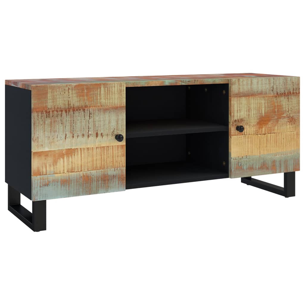 Mueble TV salón Mesa de TV Mueble de televisión madera maciza reciclada  105x33x46 cm ES60569A