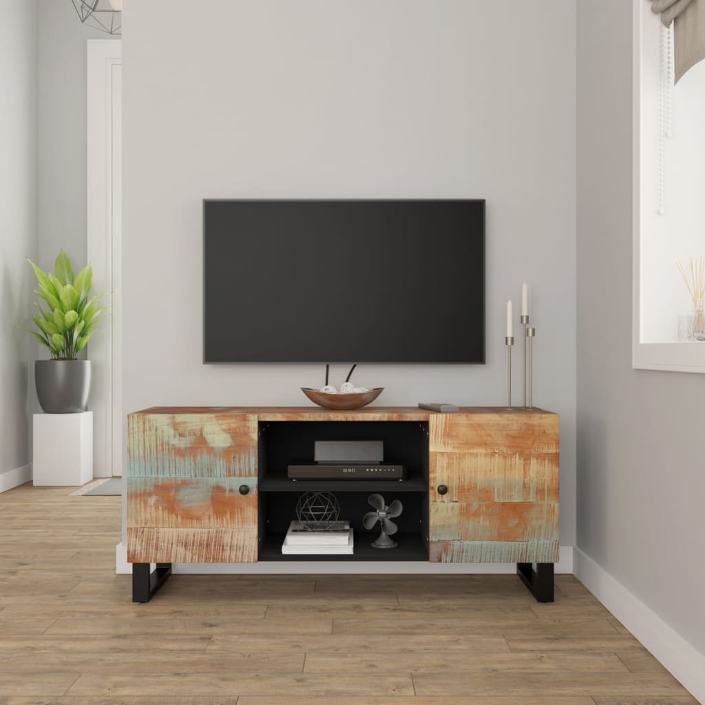 vidaXL tv-bord 105x33x46 cm massivt genbrugstræ