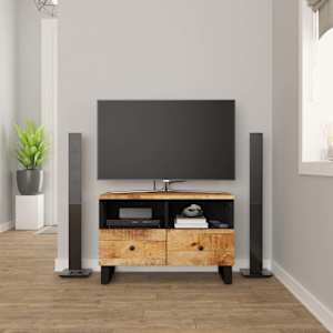 TV skříňka 70 x 33 x 46 cm masivní mangovníkové dřevo - obrázek 1