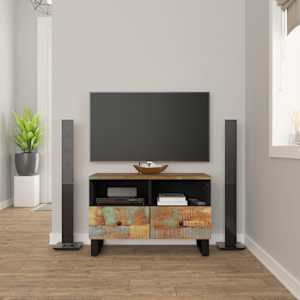 TV skříňka 70 x 33 x 46 cm masivní recyklované dřevo - obrázek 1