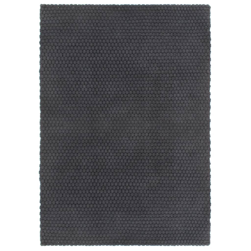 vidaXL gulvtæppe 200x300 cm rektangulært bomuld antracitgrå