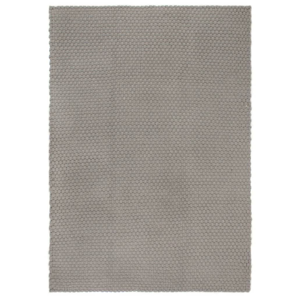 vidaXL gulvtæppe 120x180 cm rektangulært bomuld grå