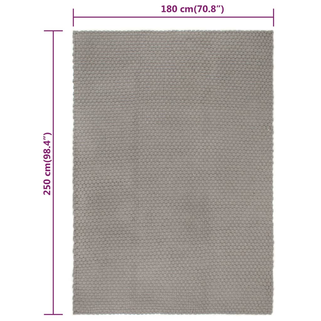 Teppich Rechteckig Grau 180x250 cm Baumwolle | Stepinfit.de