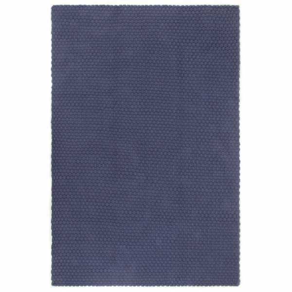 vidaXL vaip, ristk&uuml;likukujuline, tumesinine, 120 x 180 cm, puuvill
