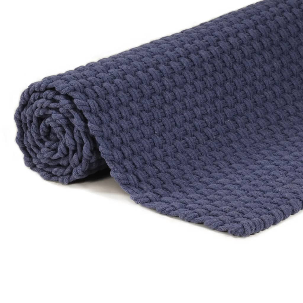 Teppich Rechteckig Marineblau 180x250 cm Baumwolle | Stepinfit