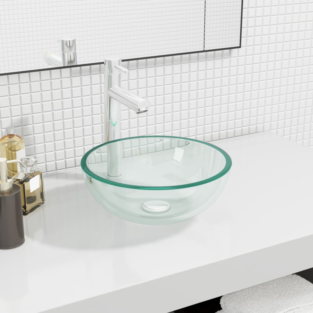 Waschbecken Hartglas 30×12 cm Transparent kaufen