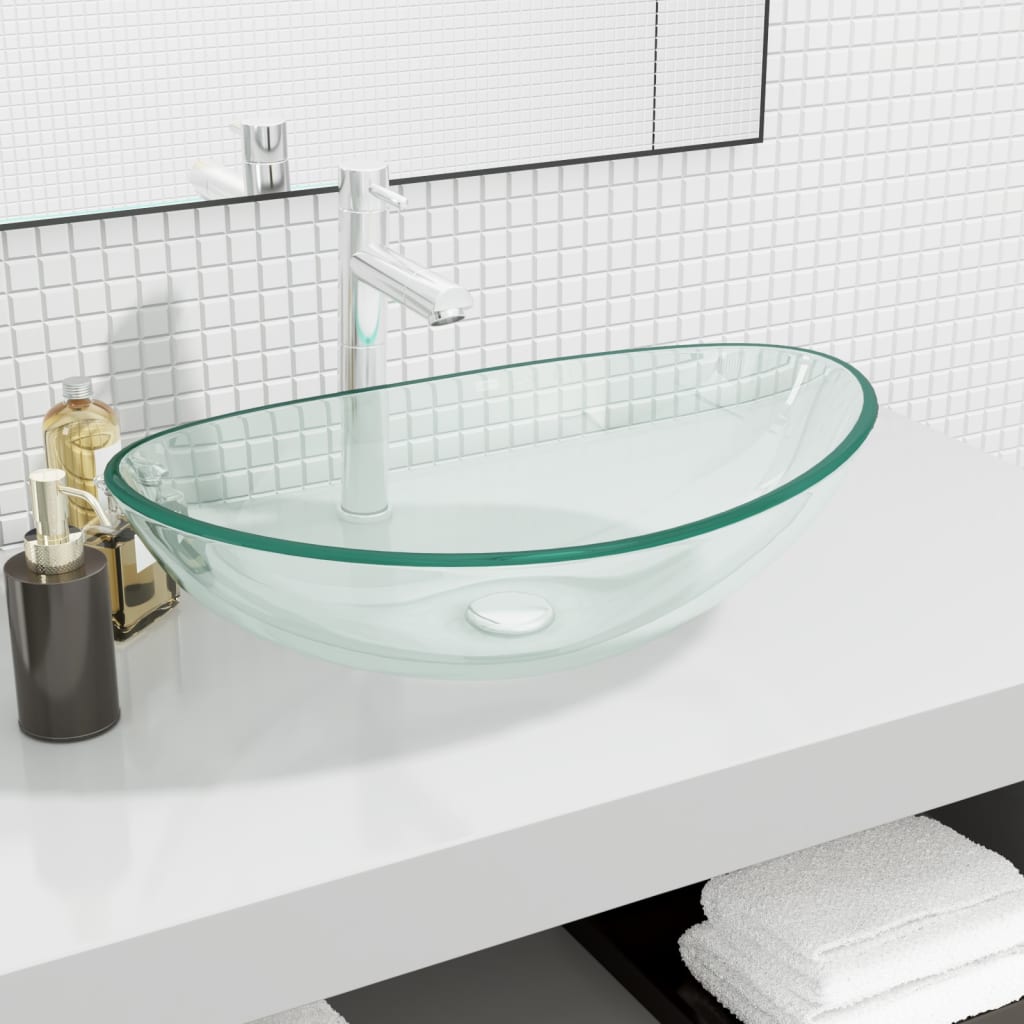 Waschbecken Hartglas 54,5x35x15,5 cm Transparent kaufen