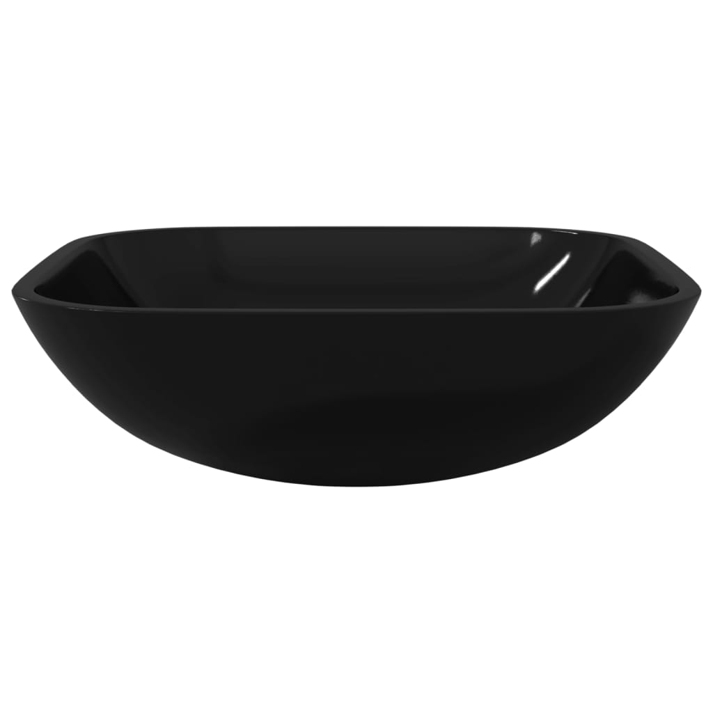 vidaXL Wasbak 42x42x14 cm glas zwart afbeelding