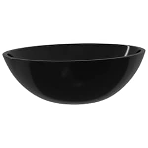 vidaXL valamu, klaas, 50 x 37 x 14 cm, must