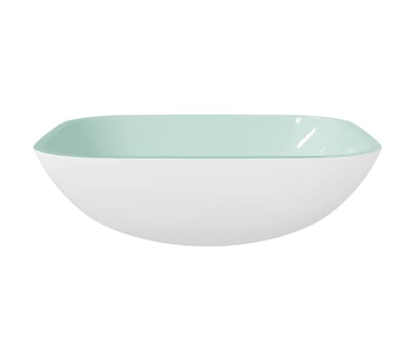 vidaXL Wasbak 42x42x14 cm glas wit