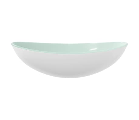 VidaXL Servant herdet glass 54,5x35x15,5 cm hvit