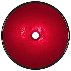 vidaXL Lavandino in Vetro Temperato 42x14 cm Rosso