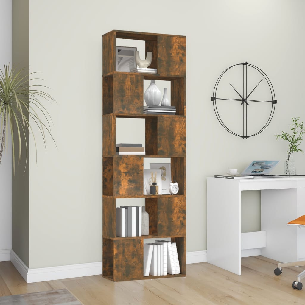 vidaXL Boekenkast/kamerscherm 60x24x186 cm gerookt eikenkleurig afbeelding
